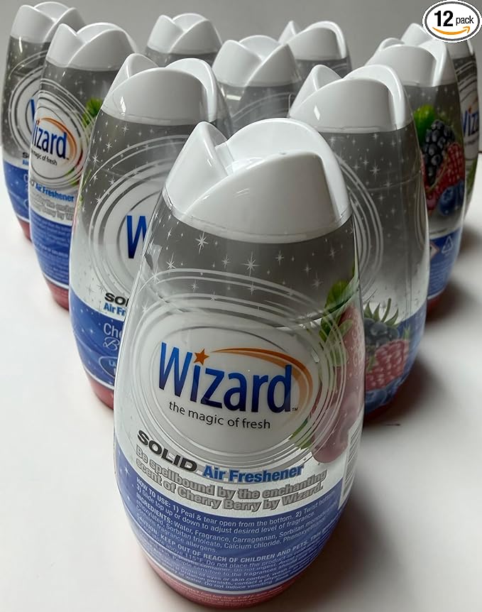 Wizard The Magic of Fresh gel Air Freshener solid air freshener 7.8 oz Cherry berry (Pack of 12)