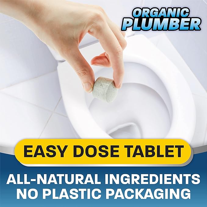 Septic Tank Cleaner Treatment Bacteria x Natural Enzyme Flushable Bio Tabs Rid Sewage Waste &amp Clean Field System 1 Year of Tablets