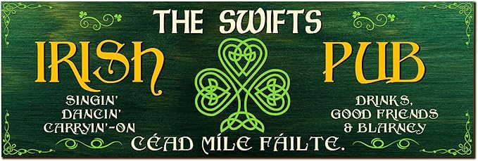 THUYPT Personalized Irish Bar Mat Dish Drying Mat for Irish Pub St Patrick's Day Decor Bar Shamrock Spill Mat Kitchen Counter Accessories Home Bar Decor St Patrick's Day (02)