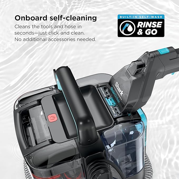 Shark StainStriker Portable Carpet &amp Upholstery Cleaner w/on board self cleaning - Spot Stain &amp Odor Eliminator Includes 2 Cleaning Tools &amp 2 Cleaning Solutions Charcoal PX221BRN