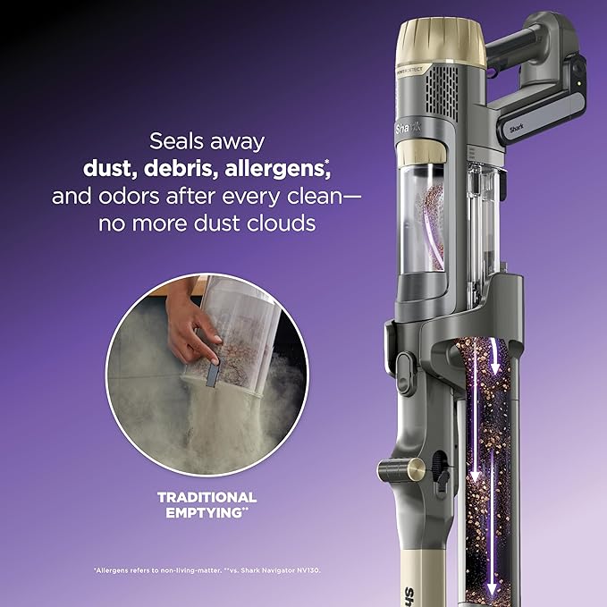 Shark PowerDetect Pet Plus Clean &amp Empty Cordless Stick Vacuum &amp Auto-Empty System Powerful Suction HEPA Filtration Carpet &amp Hard Floor Portable Stick Vacuum for Pet Hair Dark Gray