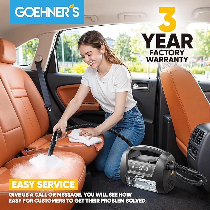 2026 Upgraded Handheld Steam Cleaner 230°F/3.5 Bar High-Pressure Portable Hand Held Steamer for Home &amp Car 30s Heat-Up Chemical-Free Deep Cleaning for Kitchen Bathroom Grout &amp Car Detaili