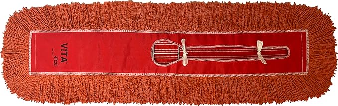 Ultimate Dust Mop Kit: Industrial-Grade Performance Heavy-Duty Frame Telescopic Handle - Orange 36 Inch