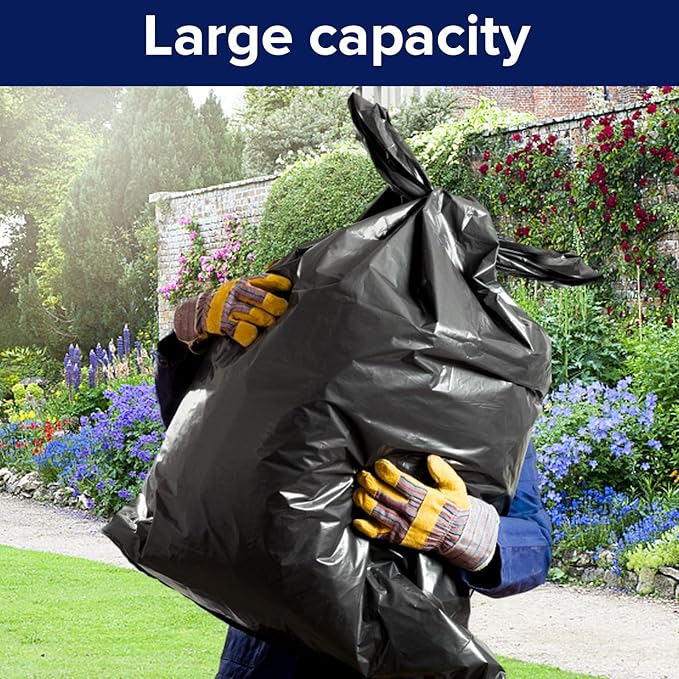 Generic 55-60 Gallons Large Trash Can Bags Heavy Duty|75 Packs|38 * 56|2.5 Mils|Black Thickened Grabag Bags - Kitchen Commercial Building Sanitation Hotel Property