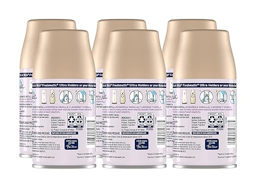 Glade Lavender &amp Vanilla Automatic Spray Refills Air Fresheners (6.2 Ounce (Pack of 6))