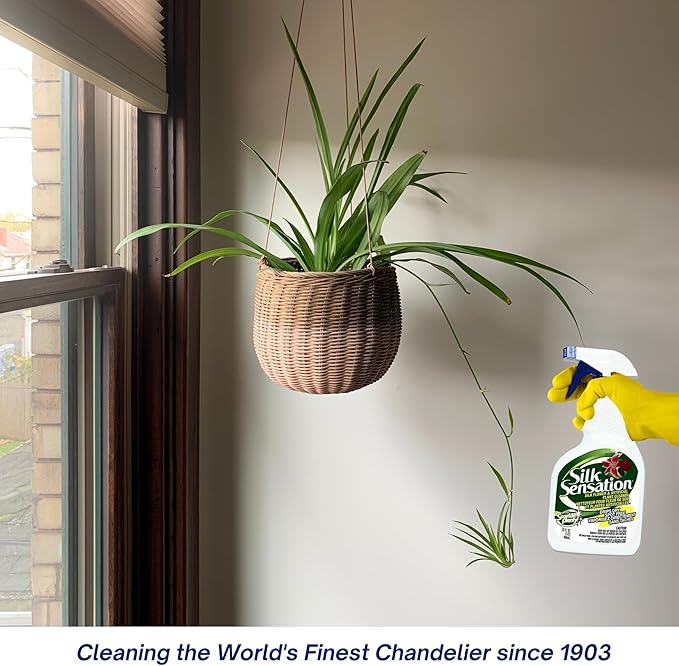 Sparkle Plenty Chandelier Cleaner Drip Dry Spray No Wipe Bundle - Silk Plant Cleaner Spray No Wipe - Dust Cleaning Supplies for Fake Plant Artificial Flower Shower Glass or Window Screen (32 oz)