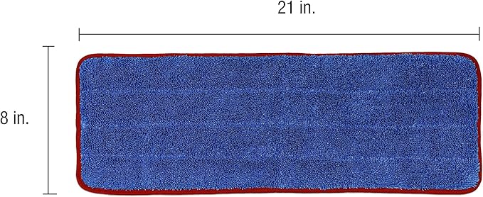CleanAide All-Purpose Mega Microfiber Mop Pads with Hook &amp Loop Backing for Home &amp Commercial Cleaning Super Absorbent Reusable Washable Traps Dust Dirt &amp Pet Hair 18” 6-Pack Red
