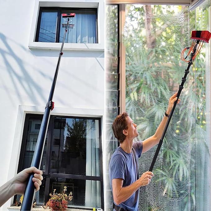 Telescopic BrushWater Fed Window Cleaning Pole3.6-10.8 M Window Cleaning PoleWater Fed Telescopic BrushWindow Roof Cleaning EquipmentSoap Dispenser 55CM5.4M