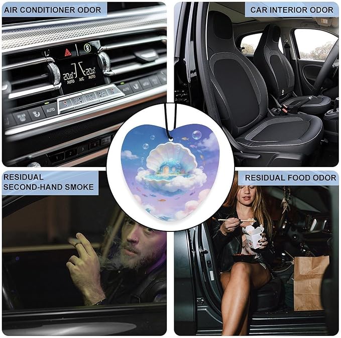 5PCS Car Air Freshener Hanging Personalized Double Sided Underwater Dwelling Car Fresheners Long Lasting New Cars Scents Cute Automotive Freshies for Closets Drawers (tea)