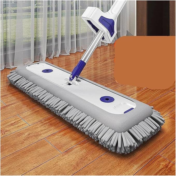 140cm Long Handle Floor Cleaning Mop with Squeezer Heavy Duty Thicken Chenille(1Pc Cloth)