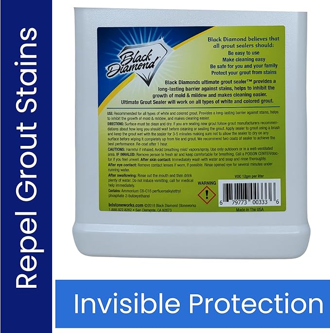 ULTIMATE GROUT SEALER – Professional Strength Tile Stone &amp Grout Protection for Showers Floors &amp Backsplashes | Easy-Clean Stain &amp Moisture Repellent – Low Odor Contractor Grade (Gallon