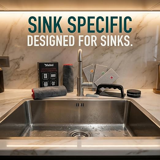 Stainless Steel Scratch Remover Kit for Sink Scratch Repair &amp Polish Non-Coated Stainless Steel Only Reduces Scratches Scuffs &amp Rust Restores Brushed Finish