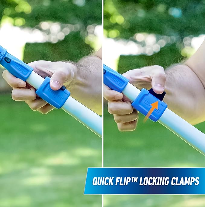 Unger Professional Connect &amp Clean 3’-6’ Aluminum Telescopic Extension Pole with Locking Cone &amp Quick-Flip Clamp – Compatible with Cleaning Tool Attachments Window Cleaning &amp Dusting Tool