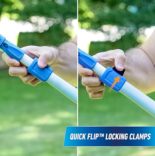 Unger Professional Connect and Clean 18” Grip Microfiber Window Scrubber with 8’ Pole High-Access Glass Surface Household Cleaning Supplies and Tools Reusable Microfiber Sleeve