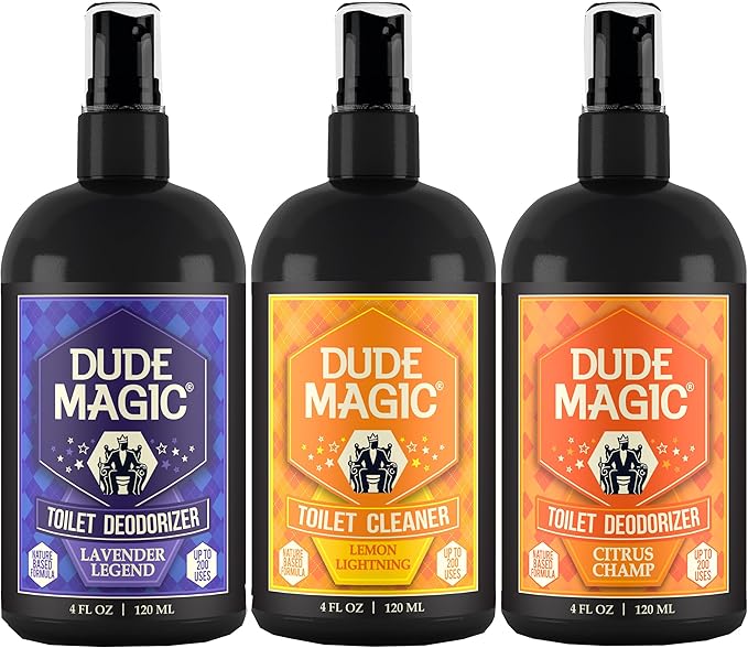 Toilet Deodorizing Spray | Natural Before You Go Toilet Spray | Pre-Poop Bathroom Odor Eliminator with Essential Oils | Travel Size Bathroom Air Freshener 4oz 3 Pack