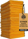 Chemical Guys Professional Grade Premium Microfiber Towels for Cars Gold 16 x 16 Ultra-Soft and Scratch-Free Car Detailing Cloths for Trucks Motorcycles and More - 12 Pack
