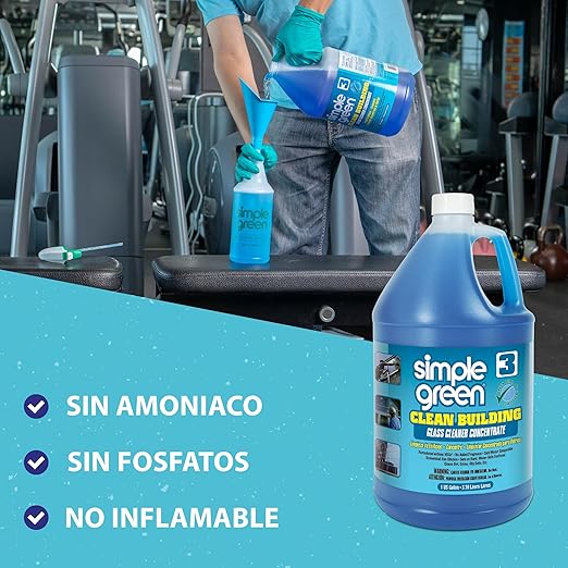 Simple Green 11301 Clean Building Glass Cleaner Concentrate Unscented 1gal Bottle (Case of 2)