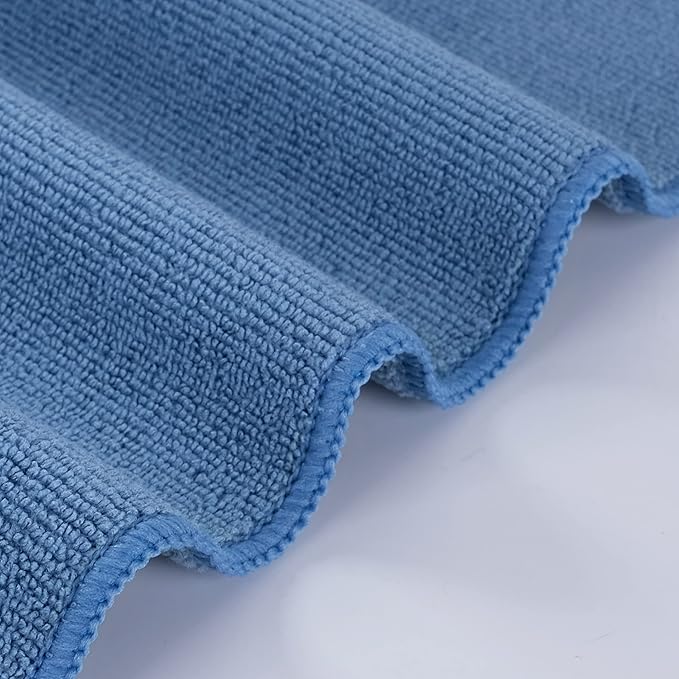 POLYTE Microfiber Cleaning Towel (16x16 12 Pack Professional BlueCamelGray)