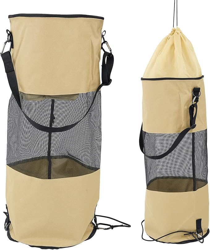 Boat Trash Bags Reusable Waterproof Mesh Garbage Storage 33 Inch Height Portable and Durable - Tear Resistant Oxford Cloth Easy to Hang Ideal for Outdoor and Boat Use