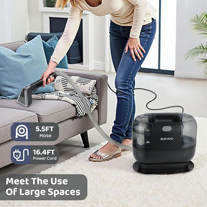 500W Powerful Carpet Cleaner Machine - 12Kpa Strong Suction Portable Upholstery Cleaner For Pet Accident Rugs Carpet And Upholstery