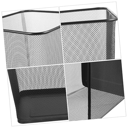2pcs Iron Mesh Wastebasket for Home Office Sturdy Recycling Bin Wide Opening Rustic Design