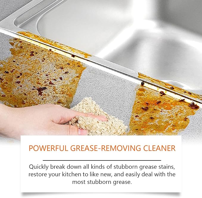 Oil Stain Remover Cleaner For Kitchen Stove Range Hood - Multi-Surface Fast-Acting Restores Shine(3PCS)