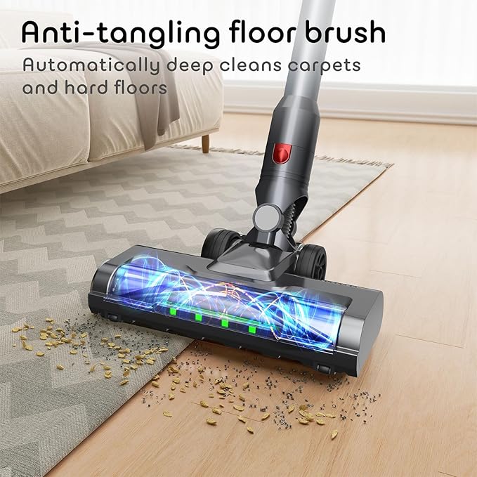 ECOHOME Cordless Vacuum Cleaner35Kpa/50Min Vacuum Cleaners for Home Anti-Tangle &amp Wall Mount ChargingStick Vacuum with LED Display8 in 1 Lightweight Vacuum for Hard Floors Carpet Pet Hair