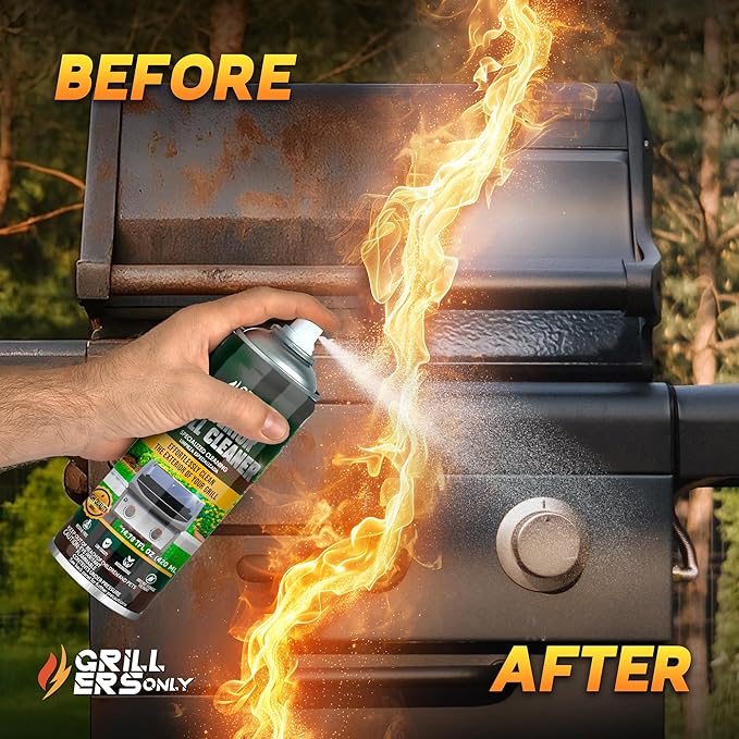 2-Pack Exterior Grill Cleaner Spray | Grill Spray &amp Degreaser for Outdoor Surfaces Patio Furniture &amp Griddles | Anti Rust Spray for Metal Maintenance - 14.8 fl oz.