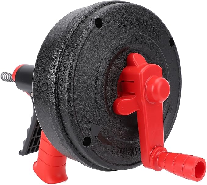 Jonlaki Drain Snake 5m Manual or DrillPowered Clog Remover with 65 Manganese Steel Spring for Toilet and Kitchen (10m Spring)