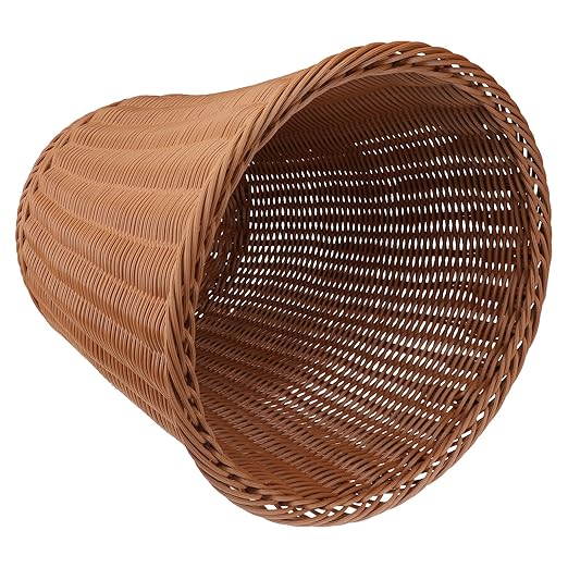 TOYANDONA Creative Woven Rattan Trash Basket Natural Material Household Storage Container for Bedroom Bathroom Office Lightweight Multipurpose Wastebasket Random Color