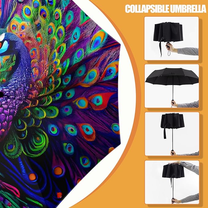 Small Compact Travel Automatic Folding Umbrella for Women Portable Lightweight Rain Wind UV Sun Shade