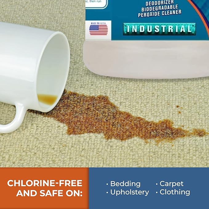 Chem-Girl OxyPro Concentrated Multi-Purpose Surface Cleaner to the Rescue - Chlorine-Free Oxygen-Powered Stain &amp Odor Remover 5 Percent Hydrogen Peroxide (H2O2) 1-Gallon 2-Pack