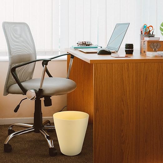Happyyami Modern Plastic Waste Basket Large Capacity Trash Can for Home Office Bedroom Bathroom