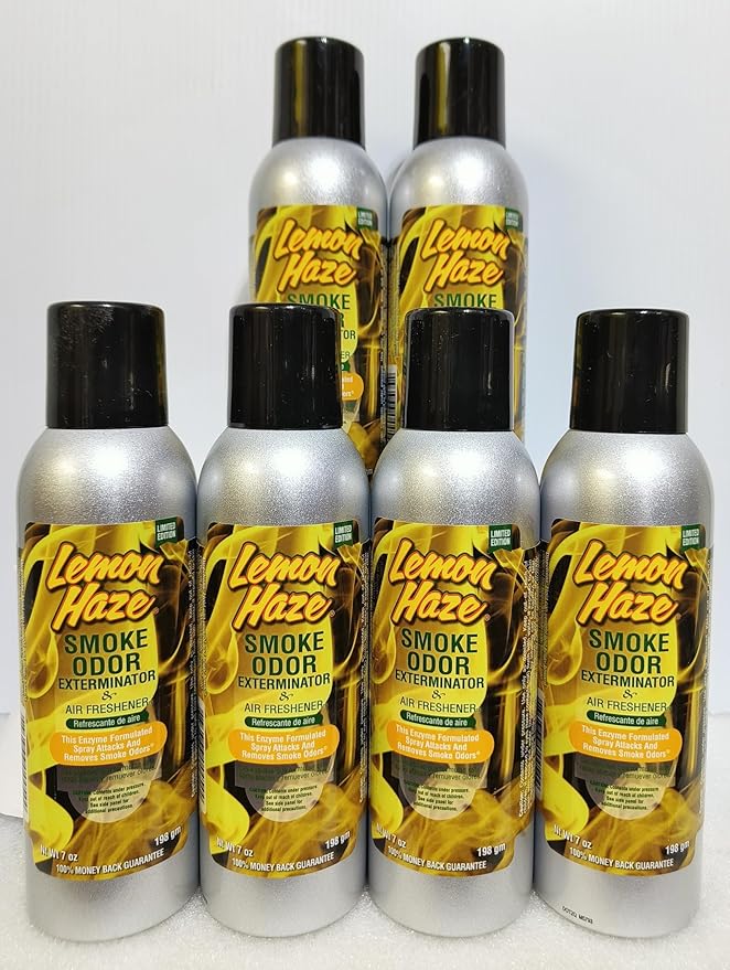 Smoke Odor Exterminator 198 gm/ 7 oz Large Spray Lemon Haze 7oz Can 6 Pack. Assorted