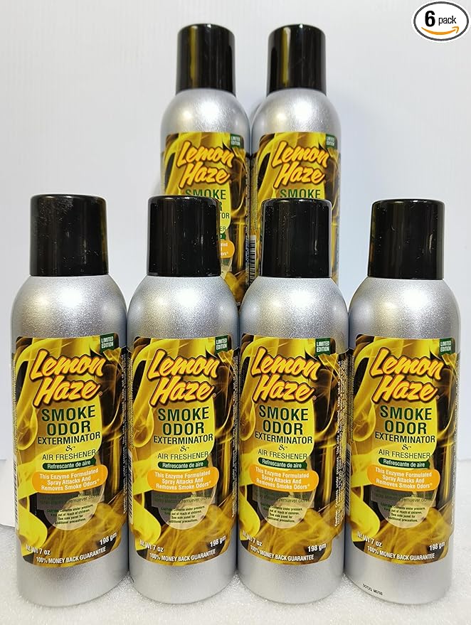 Smoke Odor Exterminator 198 gm/ 7 oz Large Spray Lemon Haze 7oz Can 6 Pack. Assorted