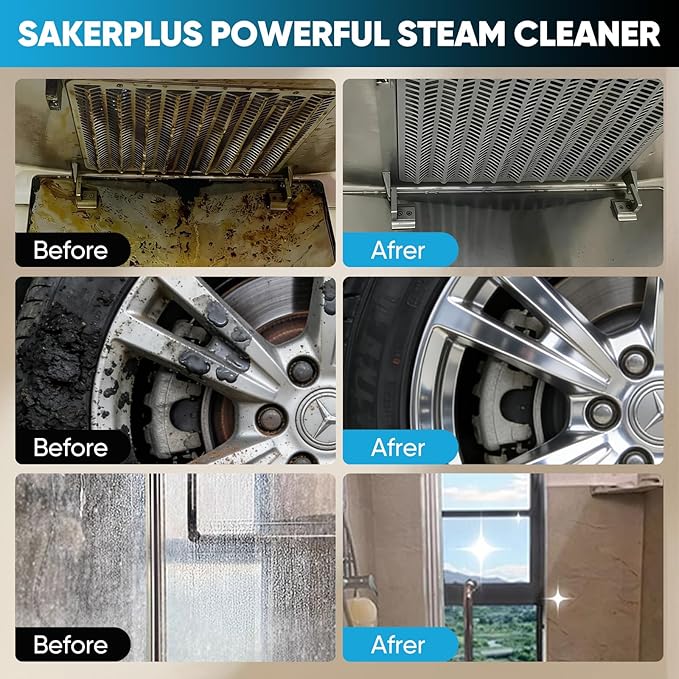 Steam Cleaner Handheld Pressurized Steamer 1050W 230°F Fast Heating with 9 Accessories Multi-Surface Steam Cleaner for Home Car Tile &amp Grout Windows Upholstery (5 Towel Sleeve)