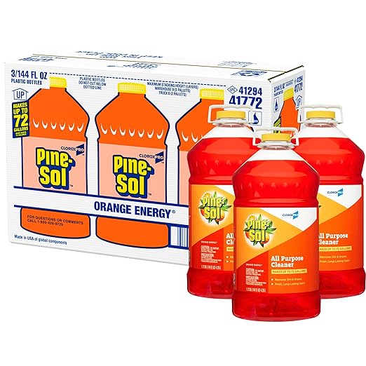 CLOROX CloroxPro Pine-Sol All Purpose Cleaner Multi-Surface Cleaning Healthcare Cleaning and Industrial Cleaning Orange Energy 144 Ounces (Package May Vary) - 41772 (Pack of 3)