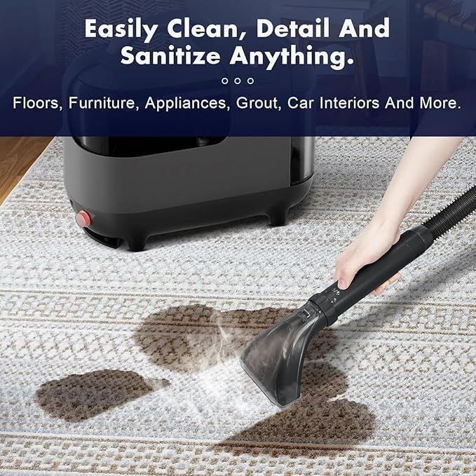 Steam Spray Suction All-in-One MachineCarpet Cleaner Machine - 13Kpa Vacuum Suction Three Modes - Normal Temperature/Hot Water/Steam