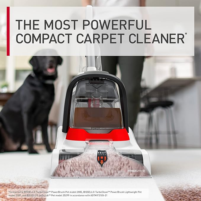 Hoover PowerDash Pet+ Compact Carpet Cleaner Machine Lightweight Carpet Shampooer Machine Pair with a Hoover Carpet Cleaner Solution for a Bright Refreshed Home