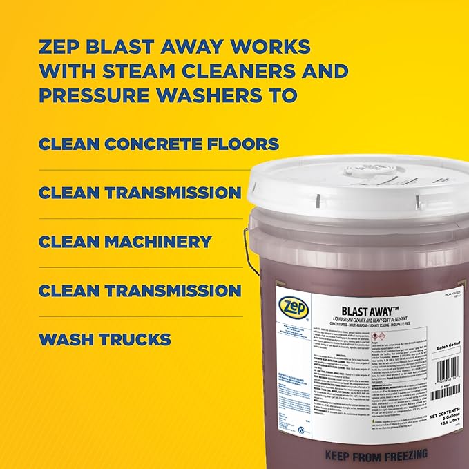 Zep Blast Away Liquid Steam Cleaner and Heavy-Duty Detergent - 5 Gallon (Each) 37935