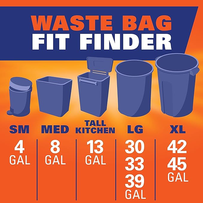 Hefty Ultra Strong 13 Gallon Trash Bags Tall Kitchen Trash Bags 13 Gallon Size Resist Leaks Punctures and Rips Continuous Odor Control Purple Fabuloso Scent 110 Bags