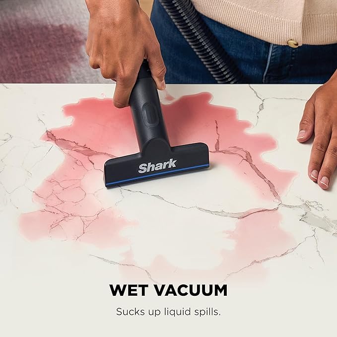 Shark EveryMess™ | Ultra-Powerful 3-in-1 Wet Vac Dry Vac &amp Stain Eliminator | StainForce Technology Perfect for Homes Pets and Cars | 3 Accessories and Cleaning Solution | Blue | VX102BRN