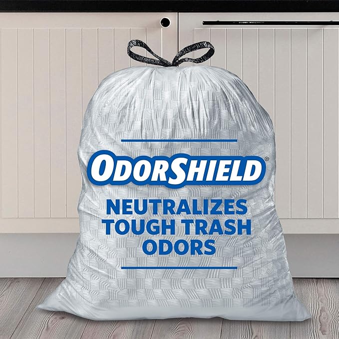 Glad Trash Bags Tall Kitchen Drawstring Garbage Bags White 13 Gallon 120 Bags 3 Packs