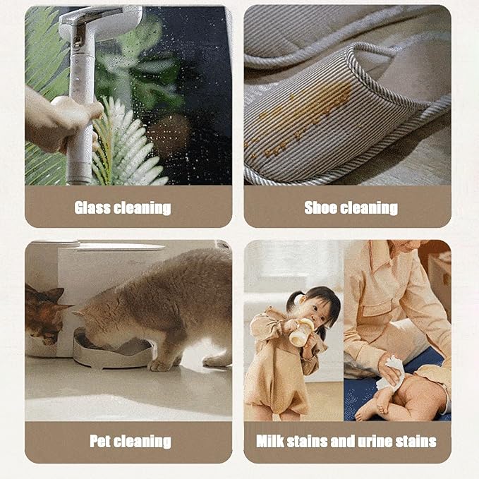 Portable Carpet Spot Steam Cleaner Steam Fabric Cleaning Machine Big Capacity Water Tank Quick Heat-Upfor Furniture Pets Car Seats 400W Powerful Suction Pet Stain Remover Washer
