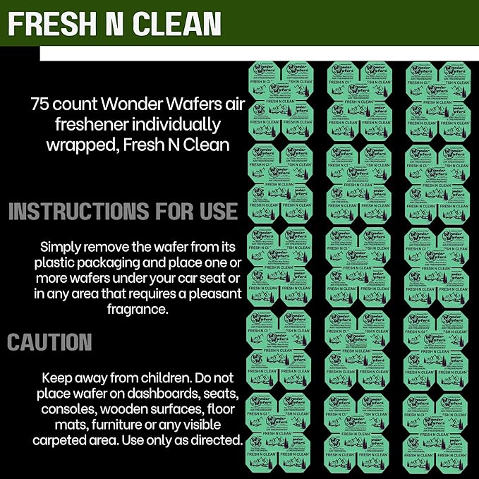 Wonder Wafers 75 count Air Fresheners Individually Wrapped Fresh N Clean Fragrance