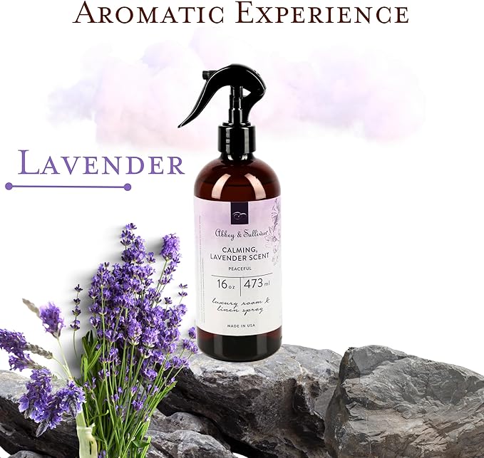 Abbey &amp Sullivan Linen Spray Peaceful Lavender Fabric Freshener and Fragrance Room Spray Pack of 2 16 oz