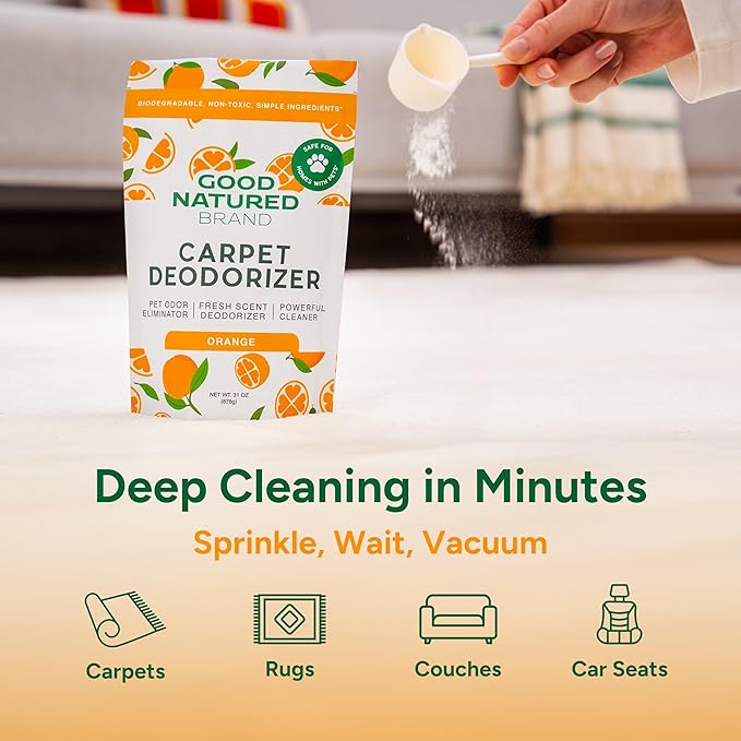 Good Natured Brand | Carpet Deodorizer 31 oz Orange &amp All-Purpose Cleaner Concentrate 8 oz Orange