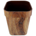 DOITOOL Garbage Storage Bucket Trash Can Wastebasket Garbage Container Bin Wood Grain Trash Can Toilet Paper Bucket for Bathroom Bedroom Kitchen Home Office Round Trash