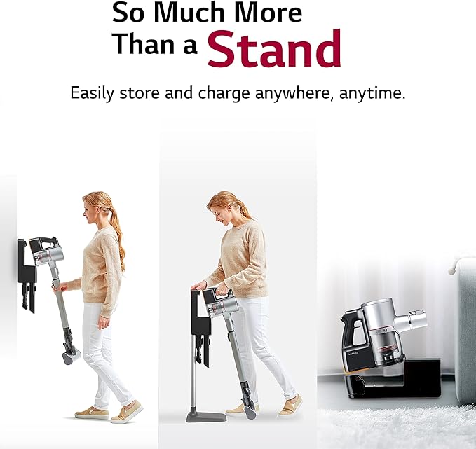 LG CordZero Cordless Stick Vacuum 2 Batteries 120 Min Run Time Powerful Cleaning for Carpet Hard Floors &amp Pet Hair Lightweight High-Capacity Dust Bin 10-Year Motor Warranty A926KSM (Renewe