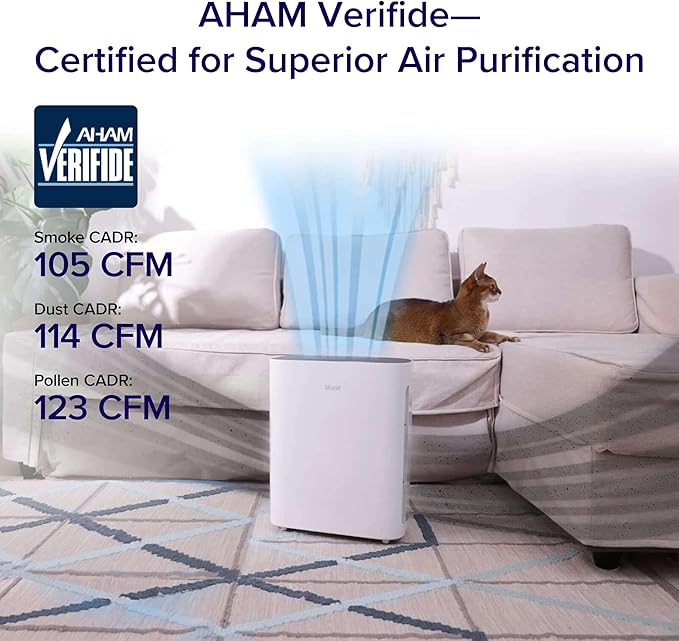 LEVOIT Air Purifier for Home Bedroom Quiet Clean with Washable Pre-Filter for Dander Smoke Dust Pollen AHAM Verifide Odor Eliminators for Medium Sized Rooms Pet Hair Remover Vital 100 White